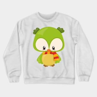 Cute Owl, Little Owl, Baby Owl, Owl With Scarf Crewneck Sweatshirt